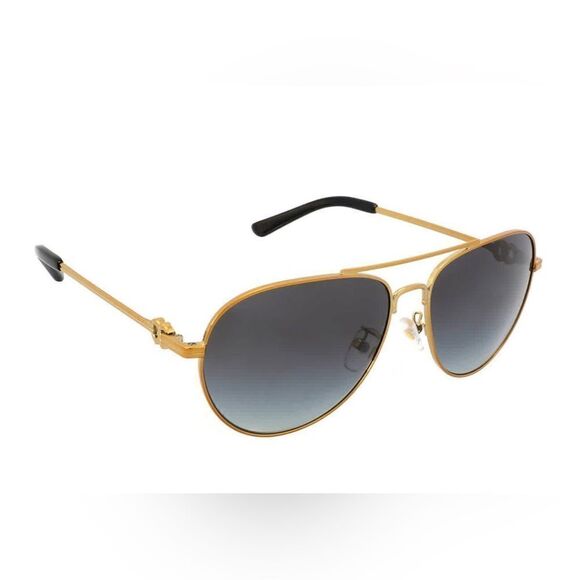 Tory Burch NWT Aviator Gold Frame 58mm Sunglasses - Picture 4 of 10
